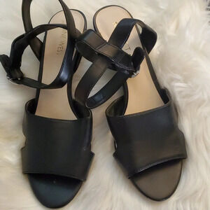 Nine West Black Lavonda Kitten Heels & Back Criss Cross Ankle Straps